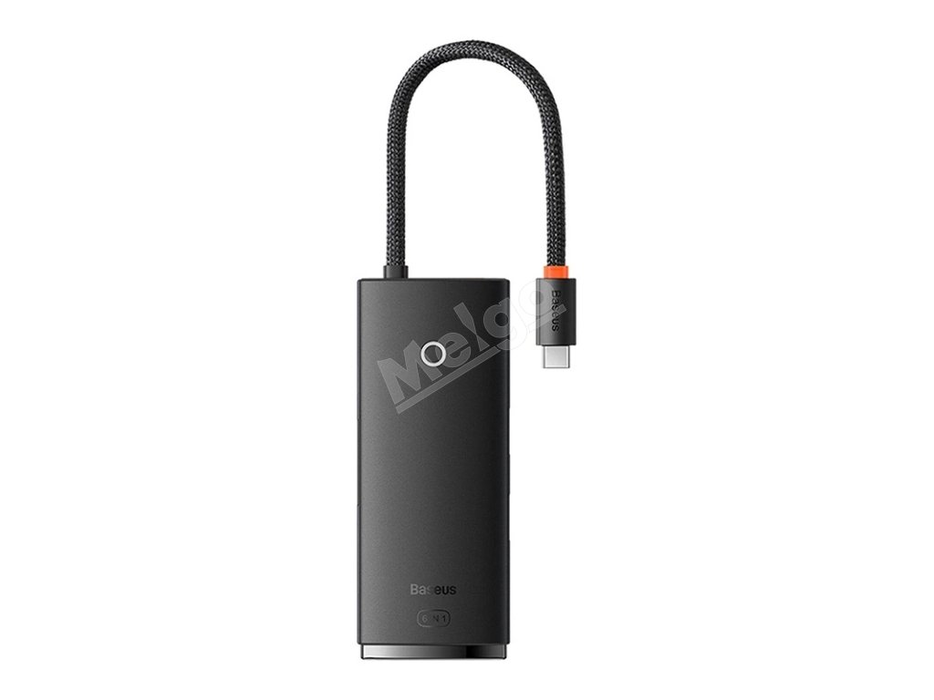 Rozbočovač Baseus OS Lite 6-portový (Type-C na HDMI+USB3.0*2+PD+SD/TF) (čierny)