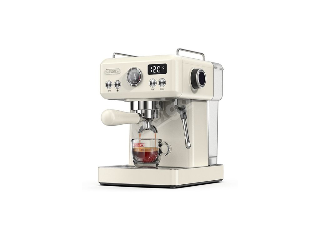 HiBREW H10A Coffee Machine, 19Bar Extraction Pressure, Adjustable Temperature & Cup Volume, 58mm Portafilter, 1.8L Removable Water Tank, Beige
