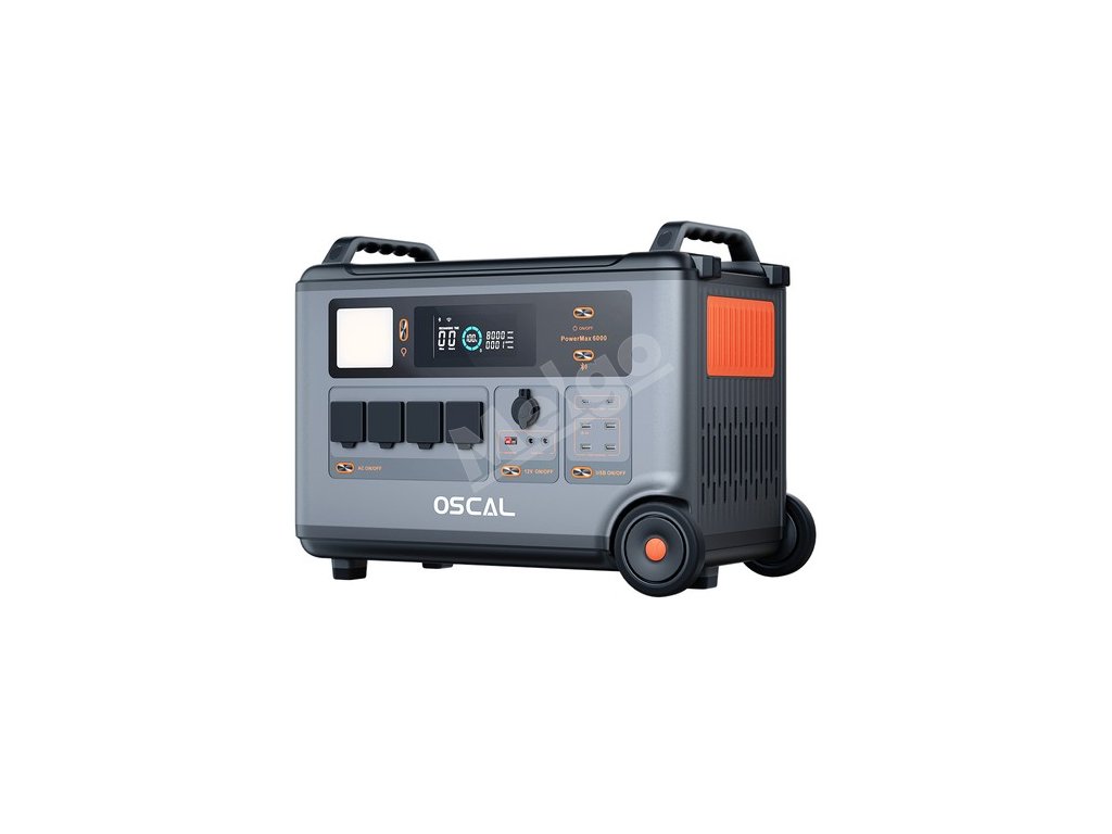 Blackview Oscal PowerMax 6000 6000W Rugged Power Station, 3600Wh to 57600Wh LiFePO4 Battery, 14 Outlets, 120V/240V Dual Voltage Output, 3500+ Life Circle, Smart APP Control, 5 LED Light Modes, Morse Code Signal