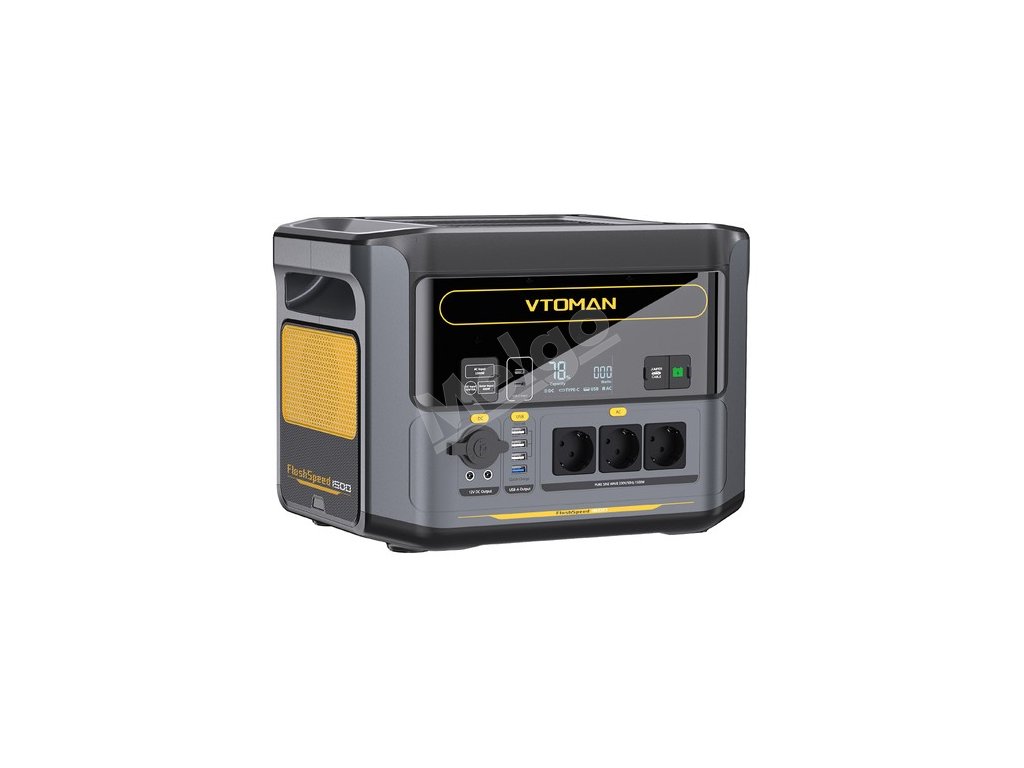 VTOMAN FlashSpeed 1500 Portable Power Station, 1548Wh LiFePO4 Battery, 1500W Output, 12V DC and 100W Type-C Ports, with 12 Ports