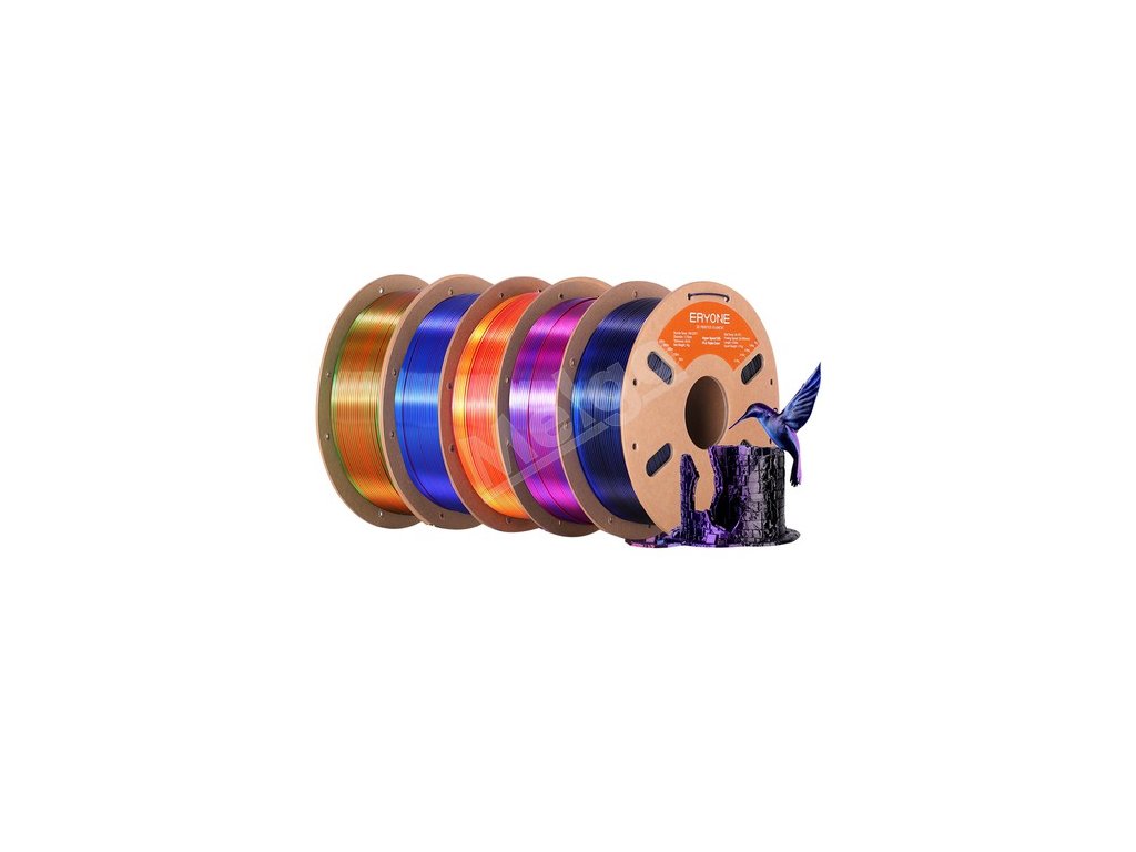 5kg ERYONE High Speed Silk Tri-color PLA Filament - 1kg Red & Purple & Gold+ 1kg Orange & Blue & Green+ 1kg Red & Yellow & Blue+  1kg Red & Blue & Green+ 1kg Black & Blue & Purple