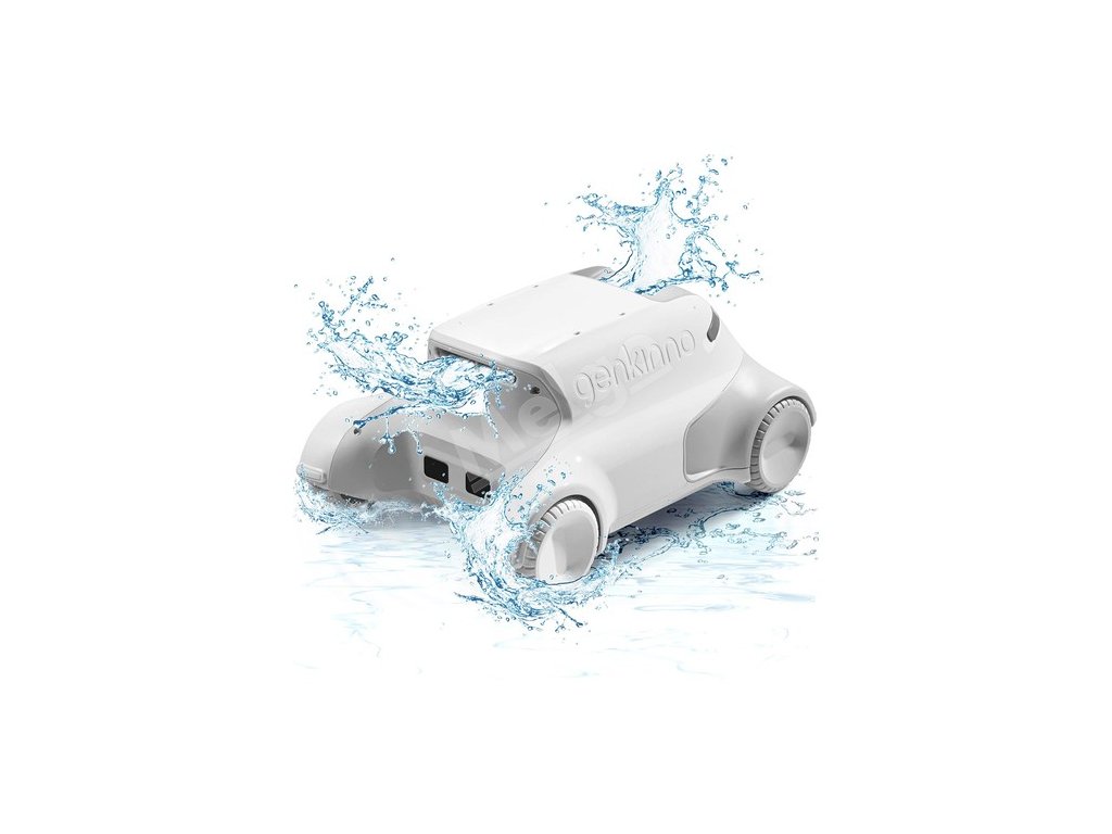 Genkinno P1SE Cordless Robotic Pool Vacuum Cleaner, 100W Motor, 2.4L Water Tank, Quick Disassembly Filters, Smart Navigation Pool Vacuum, Self-Parking, Max 120 mins working time, for Swimming Pools up to 150 m²