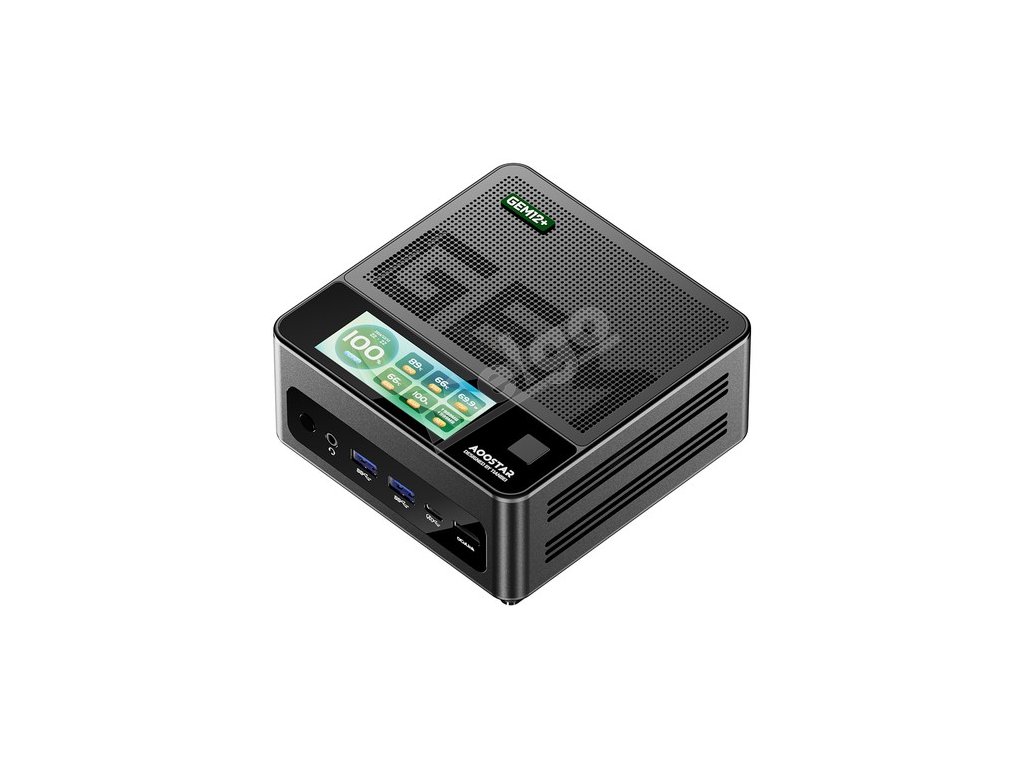AOOSTAR GEM12+ Pro Mini PC with Display, Fingerprint Unlock, AMD Ryzen 7 Pro 8845HS 8 Core Max 5.1GHz, 32GB RAM 1TB SSD, HDMI2.1 + DP1.4+ USB4 + Type-C 4K Four Screen Display, WiFi 6 Bluetooth 5.2, 2*2.5G LAN, 2*USB3.2, 2*USB2.0, 1*Oculink - EU Plug