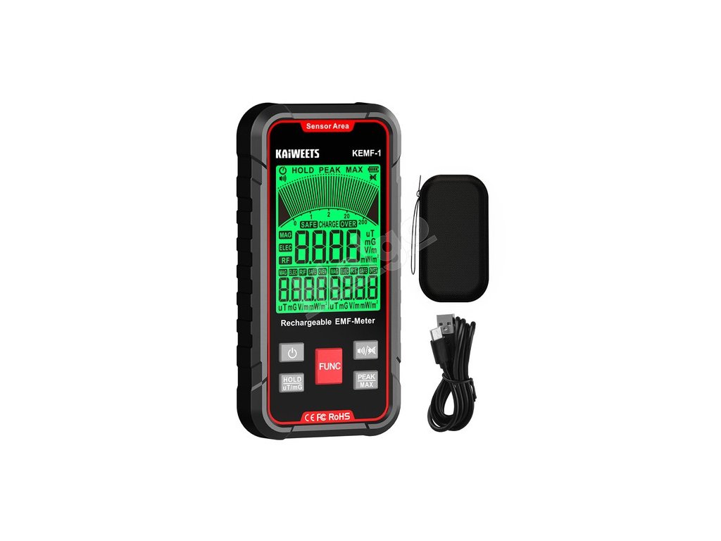 KAIWEETS KEMF-1 EMF Radiation Detector, EF/MF/RF Data, LED Display, Type-C Charging Port