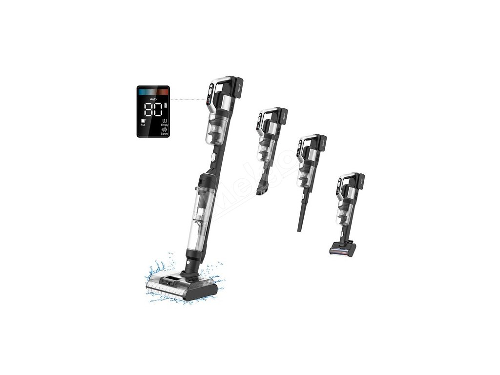 JIMMY PW11 Pro 4-in-1 Cordless Vacuum & Washer, 460W Strong Power, Double Cleaning, Hot Air Fast Dry, LED Screen, 180° Lay Flat Design, Dual Roller Brushes, Silver-black Color