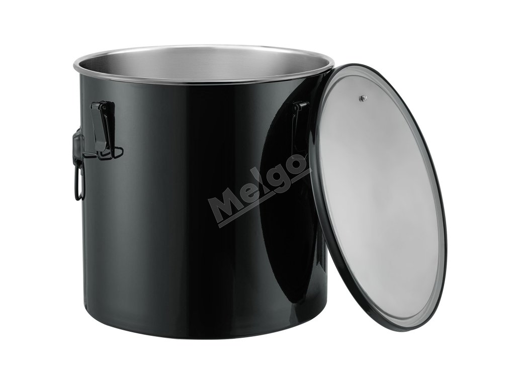 Nádoba na vyprážací olej 8 gal nerez, viečko, zámky, filter, čierna