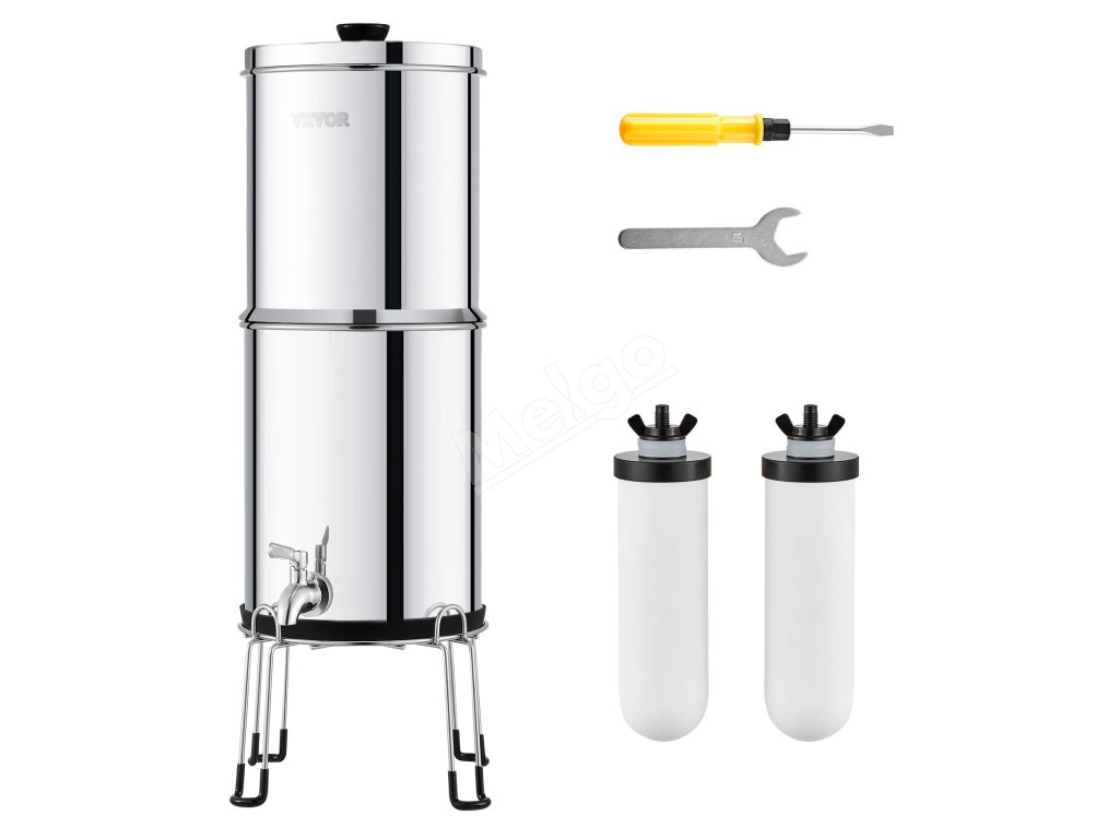 Gravitačný filter 2.25G nerez 304, 2 keramické filtre, 99% chlóru