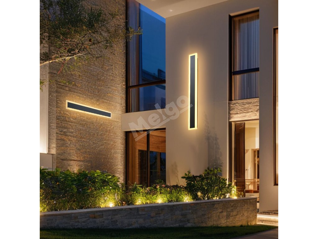 Vonkajšie nástenné svietidlá 2 ks, lišta 800 mm, 3000K, IP65