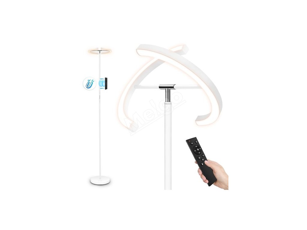 FIMEI Split Floor Lamp Modern lamp Rotatable Floor Lamp with Reading Light, 3000K-6000K 4 Color Temperature, Touch and Remote Control, Standing Lamp with Stepless Dimming(White)
