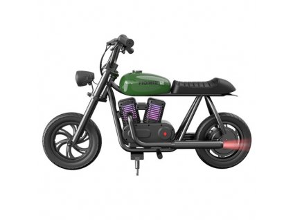 HYPER GOGO Pioneer 12 Plus Electric Chopper Motorcycle for Kids 24V 5.2Ah 160W with 12'x3' Tires, 12KM Top Range - Green
