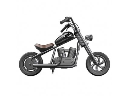 HYPER GOGO Challenger 12 Electric Chopper Motorcycle for Kids 24V 5.2Ah 160W with 12'x3' Tires, 12KM Top Range - Black