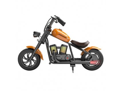 HYPER GOGO Challenger 12 Plus Electric Motorcycle for Kids 12'' Pneumatic Tires with Bluetooth Speaker Simulated Fog - Orange