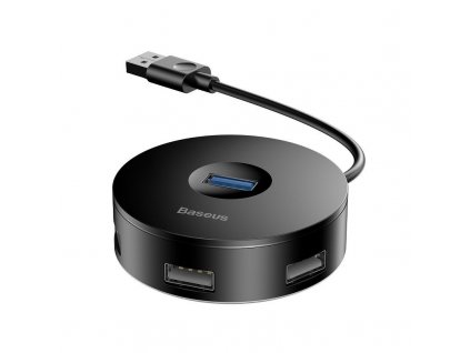 Rozbočovač Baseus 4v1 USB na USB 3.0 + 3x USB 2.0 15cm (čierny)