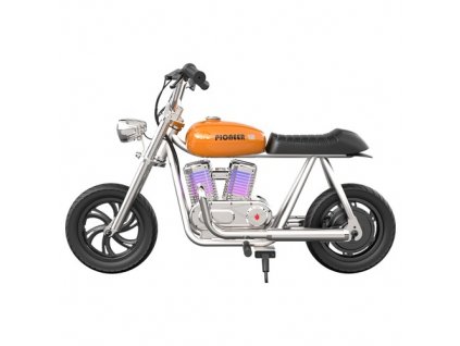 HYPER GOGO Pioneer 12 Plus with App Electric Motorcycle for Kids, 24V 5.2Ah 160W with 12'x3' Tires, 12KM Range - Orange