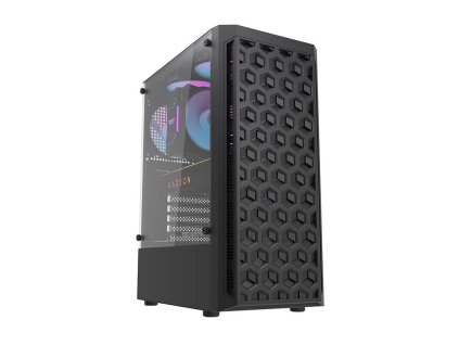 Počítačová skriňa Darkflash DK300M Micro-ATX s 3 ventilátormi (čierna)