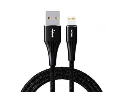 Vipfan A01 Kábel USB na Lightning, 3A, 1,2 m, opletený (čierny).