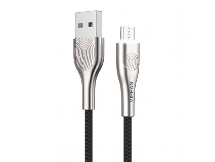 Kábel USB na Micro USB Vipfan Fingerprint Touch Z04, 3A, 1,2 m (čierny)