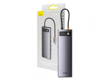 Rozbočovač USB-C 12v1 Baseus Metal Gleam Series Grey