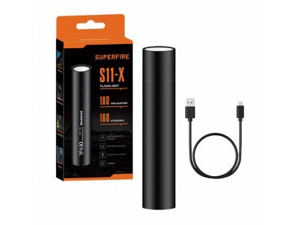 Supfire S11-X mini baterka (čierna), USB, 700lm