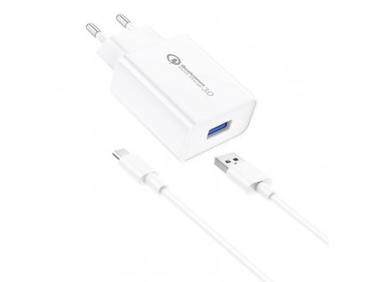 Nástenná nabíjačka Foneng EU13 + kábel USB na Micro USB, 3A (biela)