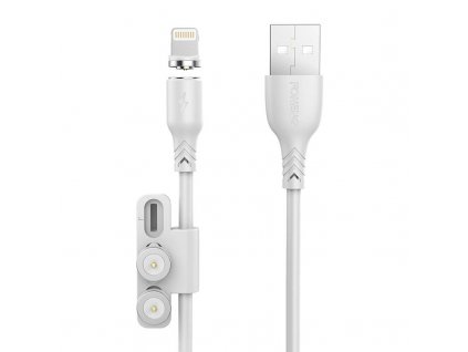 Foneng X62 Magnetický kábel 3v1 USB na USB-C / Lightning / Micro USB, 2,4 A, 1 m (biely)