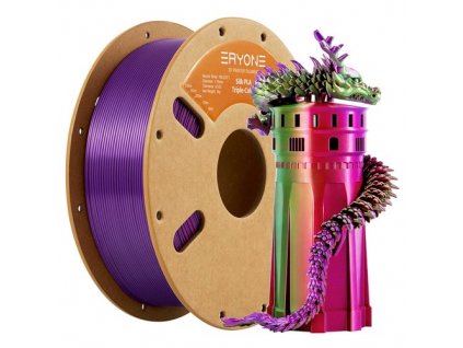 ERYONE Triple-Color Silk PLA Filament 1kg - Red & Purple & Green
