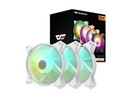 Súprava počítačových ventilátorov Darkflash C6 ARGB 3v1 120x120 (biela)