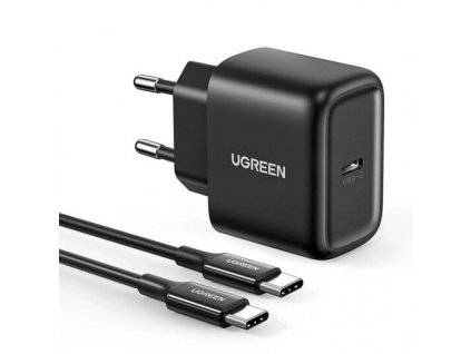 Sieťová nabíjačka Ugreen USB typu C 25W Power Delivery + kábel USB typu C 2m čierna (50581)