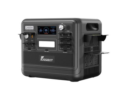 FOSSiBOT F2400 Portable Power Station, 2048Wh/640000mAh LiFePO4 Battery, 2400W(4600W Peak) Solar Generator, 3xAC RV Car USB Type-C QC3.0 PD DC5521 Pure Sine Wave Full Outlets, 1.5 Hours Fast Charging, MPPT Charge Controller BMS - Black