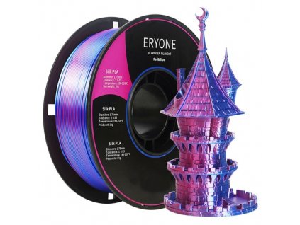 ERYONE Dual Color Silk PLA Filament for 3D Printers, 1.75mm Tolerance +/- 0.03mm, 1kg (2.2LBS)/Spool - Red and Blue