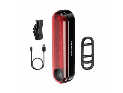 Zadné svetlo na bicykel Superfire BTL01, USB, 230mAh