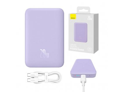 Powerbank Baseus Magnetic Mini 10000mAh 20W MagSafe (fialová)