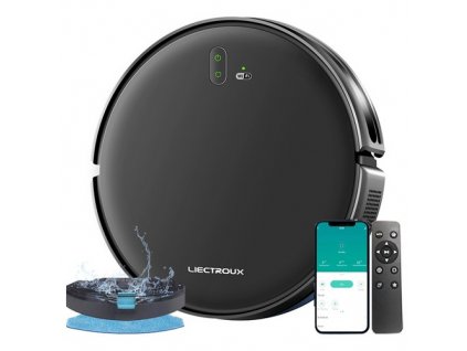 Liectroux L200 Robot Vacuum Cleaner, Max 4000Pa Suction, Smart Mapping, 230ml Electric Control Water Tank, Up to 120 Mins Runtime, APP/Voice Control, Lower Noise