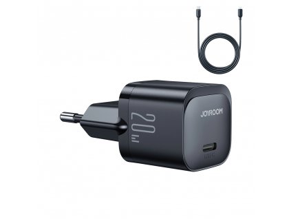 Mini USB C 20W PD nabíjačka s káblom USB C - Lightning Joyroom JR-TCF02 | čierna