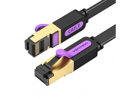 Plochý sieťový kábel UTP CAT7 Vention ICABJ RJ45 Ethernet 10Gbps 5m čierny