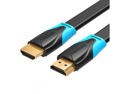 Plochý kábel HDMI Vention VAA-B02-L075, 0,75 m, 4K 60 Hz (čierny)