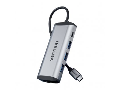 Dokovacia stanica USB-C na USB-C, 3x USB3.0, PD 0,15 m Vention THAHB, sivá