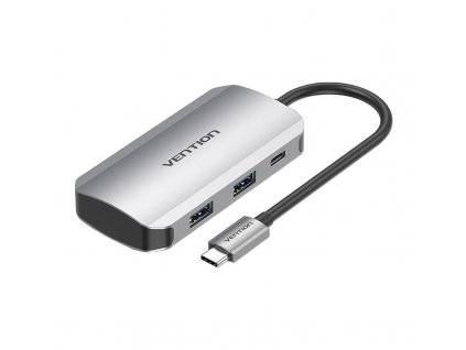 Dokovacia stanica USB-C na 4x USB3.0, PD 0,15 m Vention TNBHB (sivá)