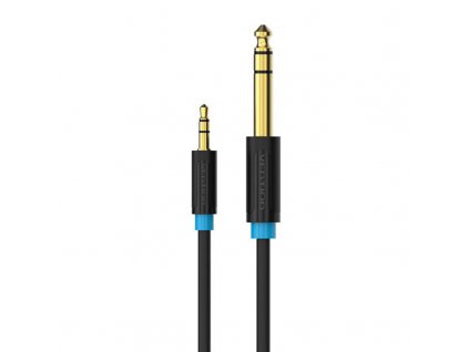 Audio kábel TRS 3,5 mm na 6,35 mm Vention BABBH 2 m, čierny