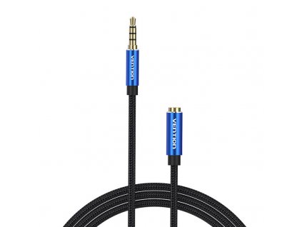 Audio kábel TRRS 3,5 mm samec na 3,5 mm samica Vention BHCLF 1 m modrý