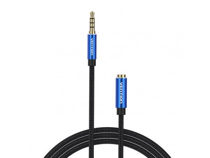 Audio kábel TRRS 3,5 mm samec na 3,5 mm samica Vention BHCLG 1,5 m modrý