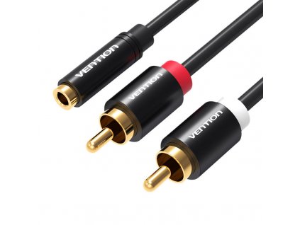 Audio kábel 3,5 mm samica na 2x RCA samec Vention VAB-R01-B100 1 m čierny