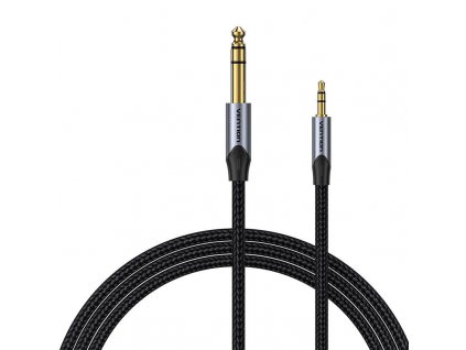 Audio kábel TRS 3,5 mm na 6,35 mm Vention BAUHD 0,5 m sivý