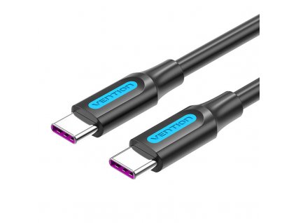Kábel USB-C 2.0 Vention COTBG 5A, PD 100W, 1,5 m čierny PVC