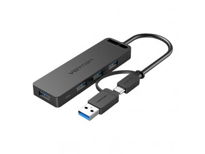 Huib 2v1 USB-C rozhranie, 4-portový USB 3.0 a napájací adaptér Vention CHTBB 0,15 m