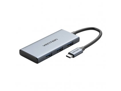 USB-C na HDMI, 3x USB 3.0, SD, TF Hub Vention TOOHB 0,15 m sivý