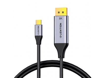 Kábel Lention USB-C na DisplayPort 8K60Hz, 1,7 m (čierny)