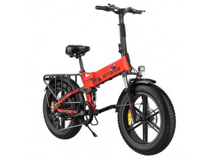 ENGWE X Folding Electric Bike 20*4.0 Inch Chaoyang Off-Road Fat Tires 250W Motor E-Bike 48V 13Ah Battery 25Km/h Max Speed 100KM Range Dual Disc Brake 150KG Max Load - Red