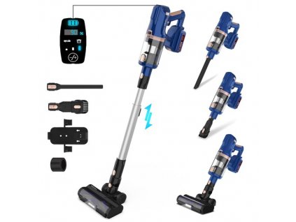 YISORA V110 Battery Handheld Cordless Vacuum Cleaner 265W 25000Pa Strong Suction Power LED Display for Carpets Pet Hair - Blue