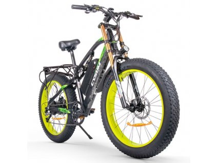 CYSUM M900 Fat Tire Electric Bike 26*4.0 Inch Chaoyang Fat Tire 48V 1000W Brushless Gear Motor 40Km/h Max Speed 17Ah Removable Battery for 50-70 Range - Black Green